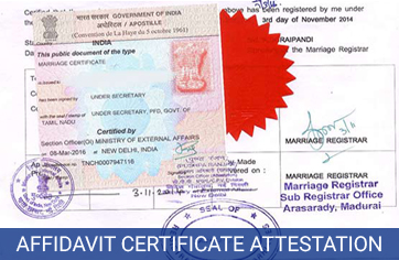 affidavit certificate attestation services in india